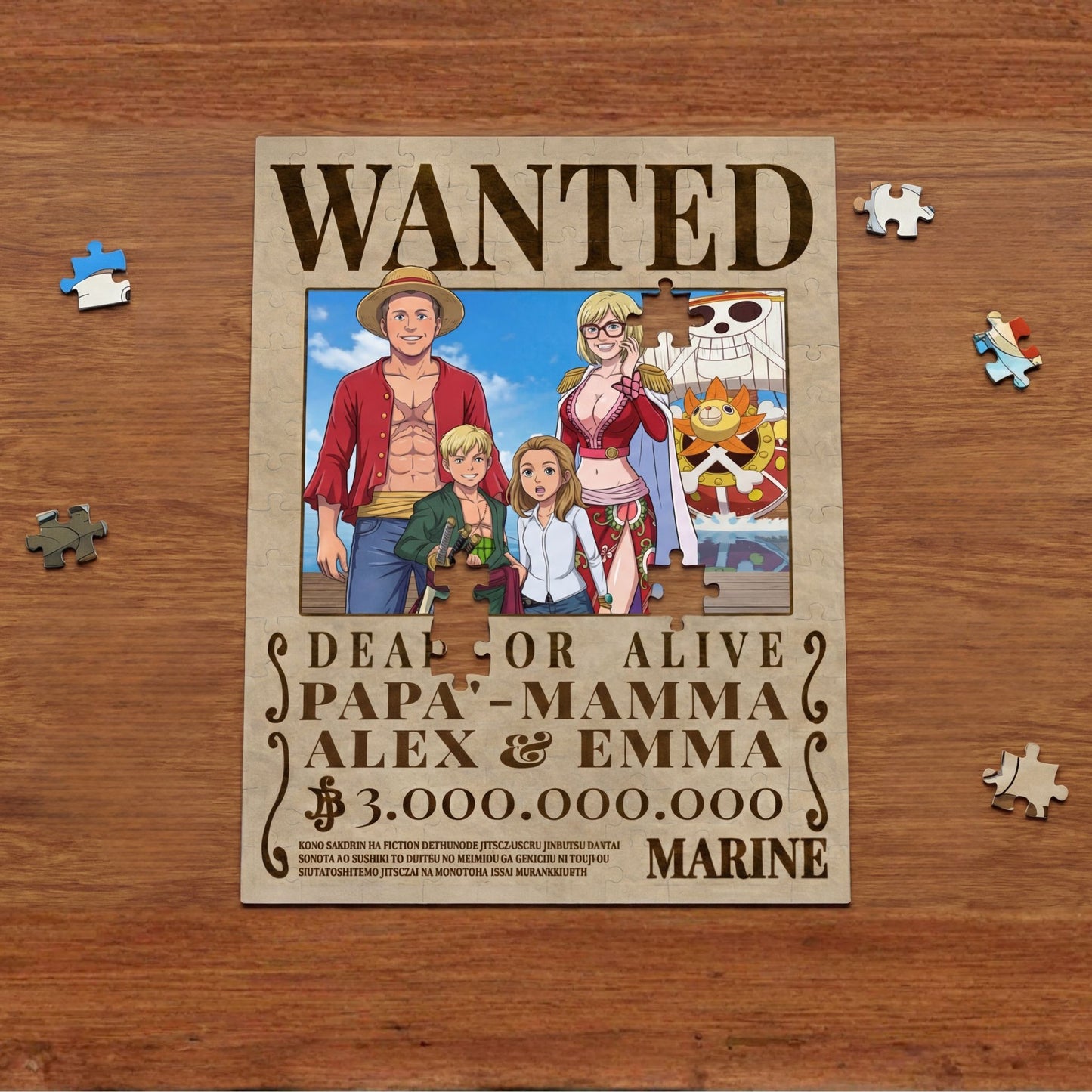 Puzzle personalizzato stile One Piece