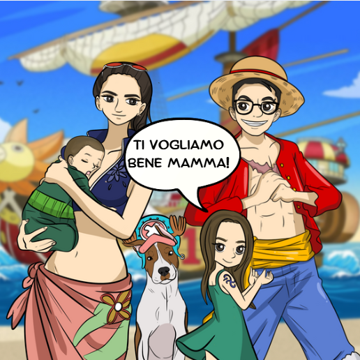Ritratto fatto a mano in stile One Piece